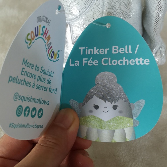 Squishmallow 5 inches Tinker Bell, Disney 100th anniversary, green and silver - Picture 6 of 6